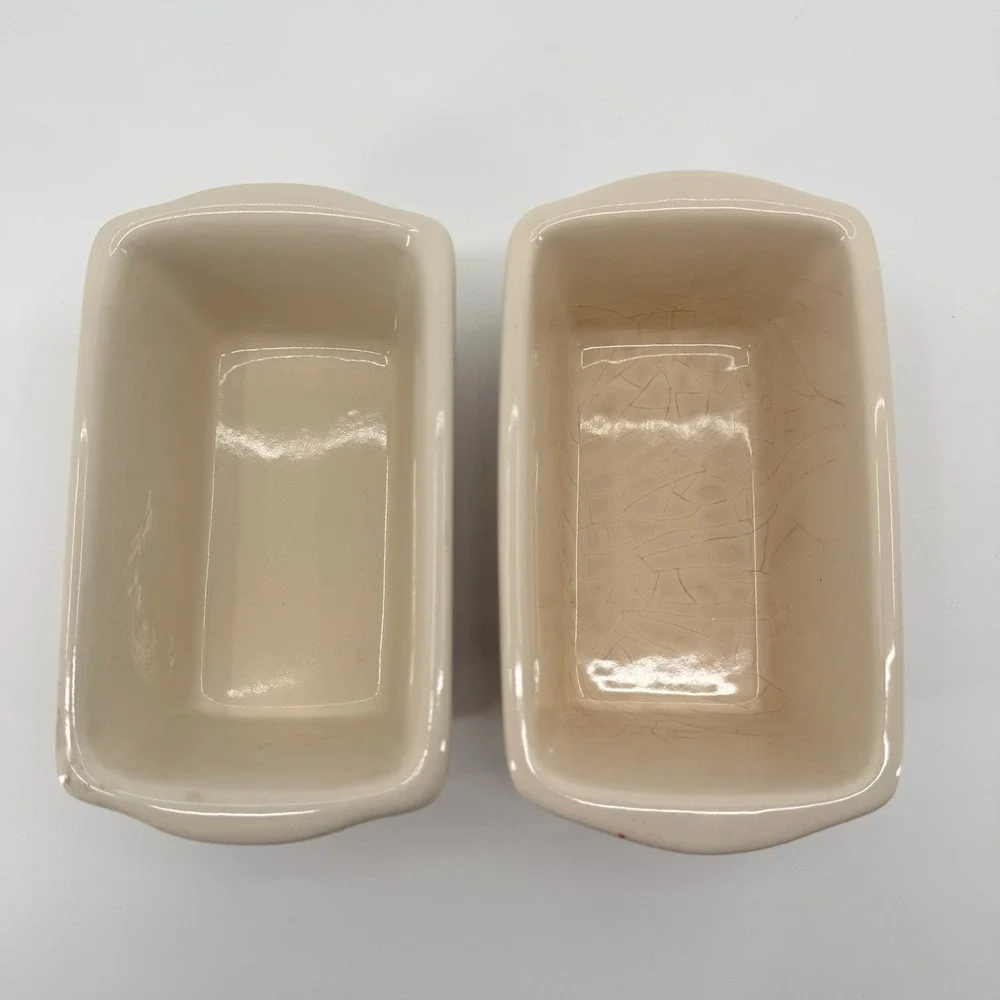 Garden Ridge Penguin Mini Loaf Pans SET of 2 Ceramic Christmas Bakeware Holiday